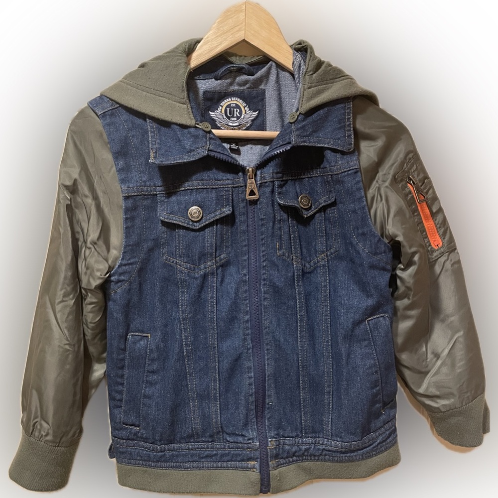 Urban Republic Denim and Green Kids Jacket